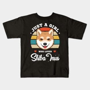 Just a Girl Who Loves Shiba Inus Kids T-Shirt